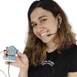 Mini Telefone Fixo Gato Doraemon Mesa C Headset Microfone - 5