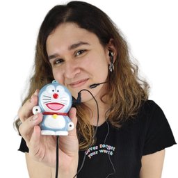 Mini Telefone Fixo Gato Doraemon Mesa C Headset Microfone - 7