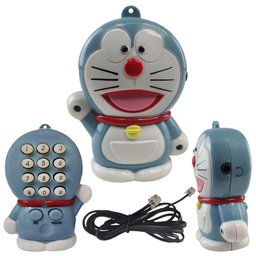 Mini Telefone Fixo Gato Doraemon Mesa C Headset Microfone - 1