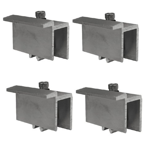 Fixador Grampo Final End Clamp Placa Painel Solar Alumínio e Inox | Perfil Master | Kit 04 Un