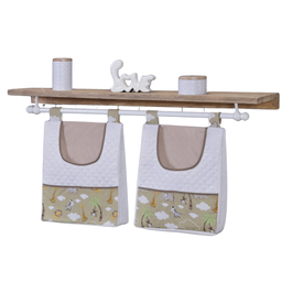 Porta Fralda Organizador Quarto de Bebê Menino Menina 2 Peças Varão:safari Bege - 2