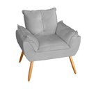 Ver imagem 2 de Poltrona Decorativa Opala Suede Cinza Claro - MV Estofados Shop