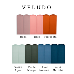 Cabeceira Solteiro Modulada Nuvem Cama Box Veludo Nude - 5