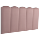 Ver imagem 1 de Cabeceira Solteiro Modulada Nuvem Cama Box Veludo Nude