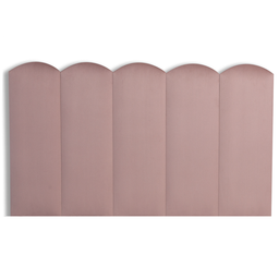 Cabeceira Solteiro Modulada Nuvem Cama Box Veludo Nude - 3