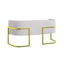 Ver imagem 5 de Sofá 2 Lugares Veludo Moderno Base Metal Gold – Balaqui Cor:bege