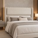 Ver imagem 2 de Cabeceira de Casal Estofada para Cama Box 168cm Moderna:Off White