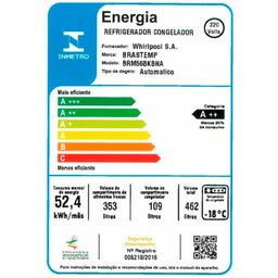 Geladeira Refrigerador Brastemp Frost Free Duplex 2 Portas 462 Litros 220V - 9