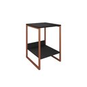 Ver imagem 2 de Mesa Cabeceira Industrial Tókio Base Ferro Cobre Tampo Preto