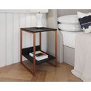 Ver imagem 1 de Mesa Cabeceira Industrial Tókio Base Ferro Cobre Tampo Preto