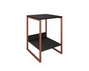 Ver imagem 2 de Mesa de Cabeceira Cama Lateral para Quarto Base Ferro Cobre Tampo Preto