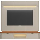 Ver imagem 7 de Painel para TV 70 pol com Bancada Suspensa Orgânica LED 180cm Leoni L05 Canela Off White Fosco -