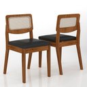 Ver imagem 5 de Mesa com 4 Cadeiras Redonda C/vidro Santorini Fre/pto/cor.preto - M.a Freijó/preto/corino Preto