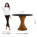 Ver imagem 4 de Mesa com 4 Cadeiras Redonda C/vidro Santorini Fre/pto/cor.preto - M.a Freijó/preto/corino Preto