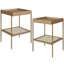 Ver imagem 1 de Kit 02 Mesas Lateral para Sala de Estar Industrial Indy A03 Hanover Dourado - Lyam Decor