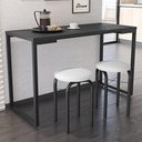 Ver imagem 1 de Conjunto Mesa De Cozinha 120cm 2 Banquetas Preto