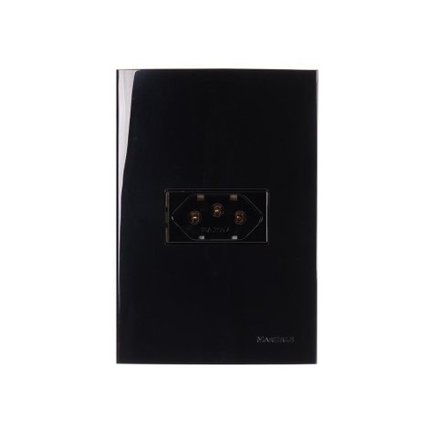 Tomada Margirius Sleek 2p+t 10a com Placa 4x2 Preto Ebony