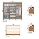 Ver imagem 3 de Conjunto Quarto Adulto Guarda-Roupa + Cômoda + Mesa de Cabeceira New Jade