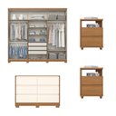 Ver imagem 4 de Conjunto Quarto Adulto Guarda-Roupa + Cômoda + Mesa de Cabeceira New Jade