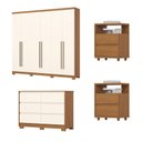 Ver imagem 2 de Conjunto Quarto Adulto Guarda-Roupa + Cômoda + Mesa de Cabeceira New Jade