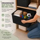 Ver imagem 7 de Kit 2 Caixa Organizadora Rattan Preta Grande Cesto Organizador 48cm Tampa Brinquedo Multiuso Empilha