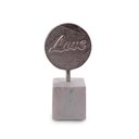 Ver imagem 1 de Escultura Love Prata com Base de Mármore 10,5x22x10,5 Cm