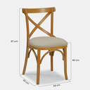Ver imagem 2 de Cadeira de Madeira X Luxemburgo Debrum Cor Mel Tecido Linho Claro