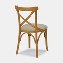 Ver imagem 4 de Cadeira de Madeira X Luxemburgo Debrum Cor Mel Tecido Linho Claro