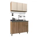 Ver imagem 1 de Cozinha Completa Dinamarca 6 Portas 2 Gavetas 6123.159 Castani/off White - Indékes