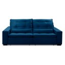 Ver imagem 4 de Sofa Retratil Reclinavel 2 Lugares 2,30m Atlantis Veludo Azul Marinho Lansofbr Lansof Brasil