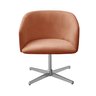 Poltrona Atenas Cadeira Giratória de Metal Sala, Recepção, Escritório - Veludo Terracota - 1