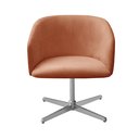 Ver imagem 1 de Poltrona Atenas Cadeira Giratória de Metal Sala, Recepção, Escritório - Veludo Terracota