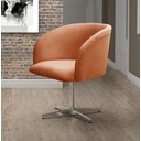 Ver imagem 2 de Poltrona Atenas Cadeira Giratória de Metal Sala, Recepção, Escritório - Veludo Terracota