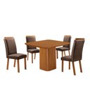 Ver imagem 2 de Mesa de Jantar Eloise 90cm Tampo MDF Laminado Canto Copo com 4 Cadeiras Lorena