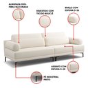Ver imagem 2 de Sofá 4 Lugares Living 274cm Pé Ferro Romeu Bouclê Off White K01 - D’Rossi