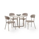 Ver imagem 2 de Conjunto para Sala de Jantar com 4 Cadeiras Ditalia Bege/Fendi/Escuro/Off White