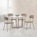 Ver imagem 1 de Conjunto para Sala de Jantar com 4 Cadeiras Ditalia Bege/Fendi/Escuro/Off White
