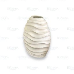 Vaso Ondas Decorativo Off White Grande em Cerâmica - 3