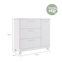 Ver imagem 4 de Cômoda Infantil 100% MDF com 1 Porta e 3 Gavetas 98cm Multimóveis Crper-CMO018 Branco