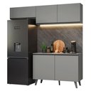 Ver imagem 2 de Armário de Cozinha Compacta 200cm Cinza Nice Madesa 01xa Cinza