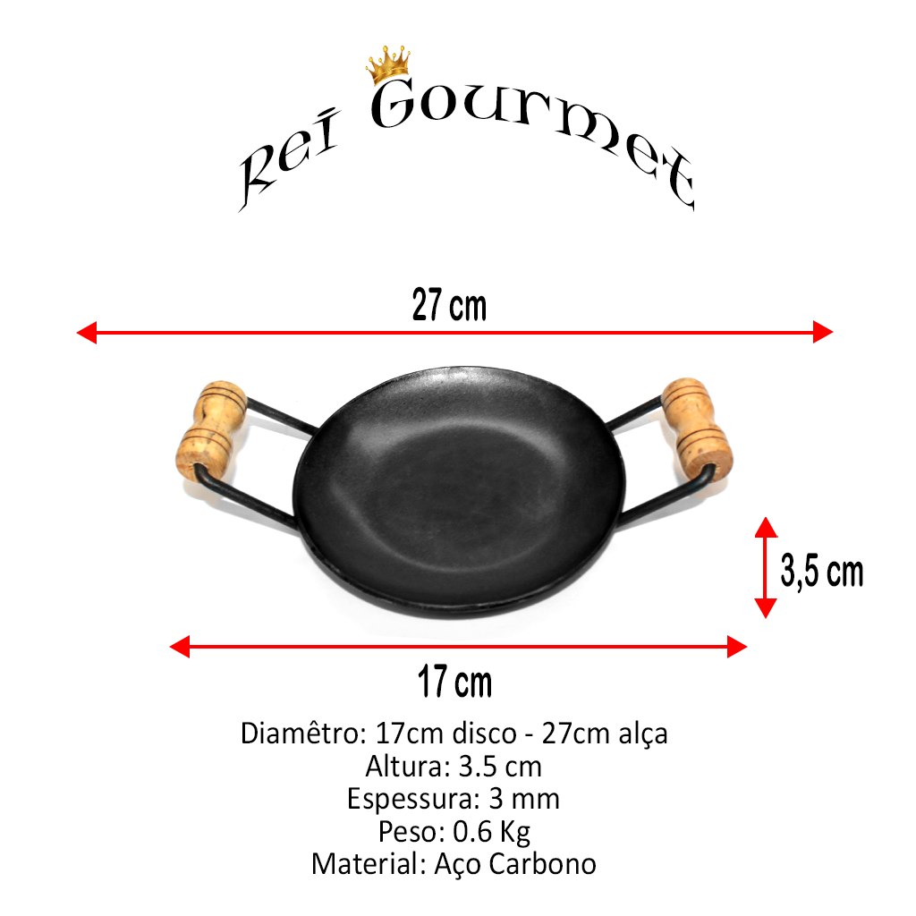 Tacho Disco de Arado 17cm com alça para porções em geral:17cm - 2