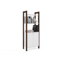 Ver imagem 1 de Closet de Casal AZ1009 Armário Alto c/ 2 Prateleiras e 2 Portas Branco/Nogal - Tecno Mobili