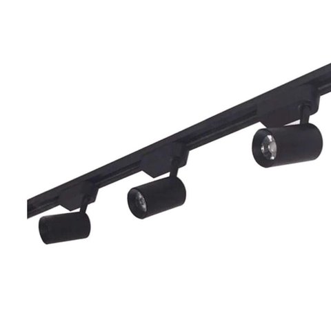 Kit Trilho 3 Spots 6w 6000k Preto +luxx