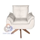 Ver imagem 4 de Poltrona/cadeira Decorativa Glamour Giratória Bege