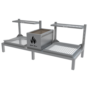 Parrilla Dupla de Alvenaria 118x45 com Grelhas Uruguaia