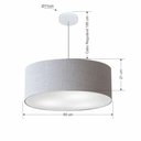 Ver imagem 2 de Lustre Pendente Cilíndrico Md-4079 Cúpula em Tecido 60x21cm Rustico Cinza - Bivolt