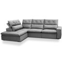 Ver imagem 1 de Sofá 3 Lugares Retrátil Reclinável Chaise Esquerdo 258cm Bergen F04 Veludo Cinza - Lyam Decor
