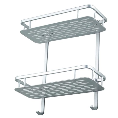 Porta Shampoo Parede Prateleira Duplo Banheiro Chuveiro Aluminio Sabonete