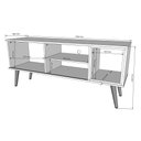 Ver imagem 4 de Rack Bancada Milão 136cm Off White/nature para Tv até 55” - Peternella Móveis