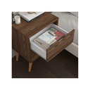 Ver imagem 3 de Mesa de Cabeceira 2 Gavetas Pés Palito Quarto Moderno Mdp Retrô:canela